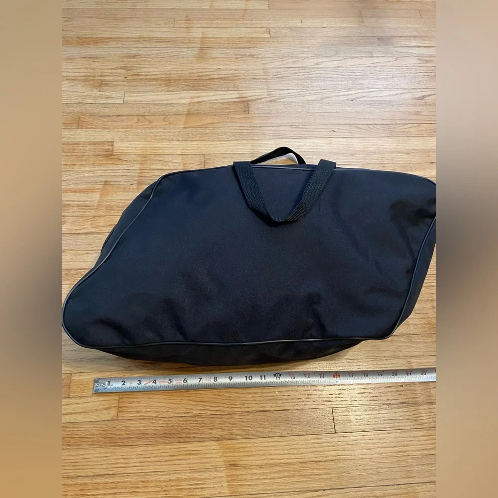 Harley Davidson Asymmetrical Black Duffle Bag Riding Bag 22 x 10 x 6 Zip Canvas